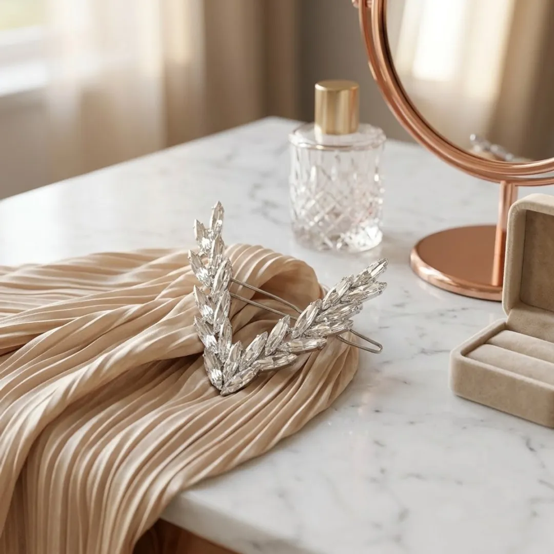 NuveX Zilverkleurige Haarspeld met Kristal - Decoratief