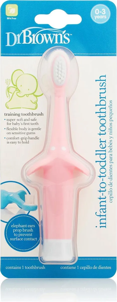 Dr. Brown's Baby's Tandenborstel - Olifant - Roze