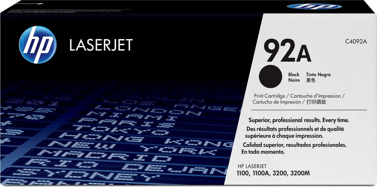 HP 92A C4092A Tonercartridge - Zwart - 2500 pagina's