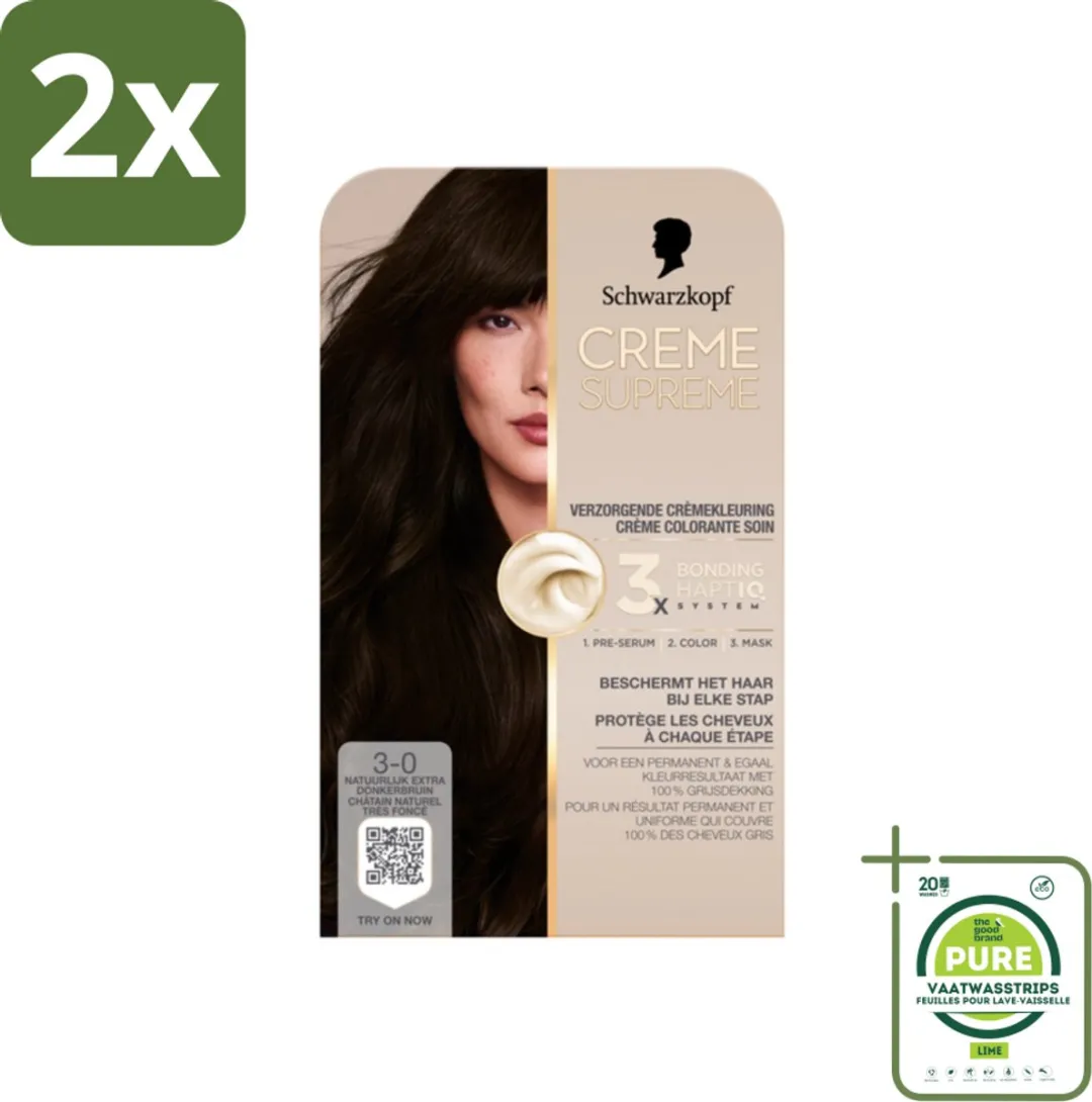 Schwarzkopf Creme Supreme 3-0 Haarkleuring 490g