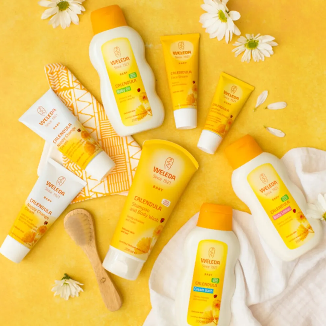 Weleda Baby Calendula Babyshampoo & Douchecrème 2x200ml - afbeelding 5 van 6
