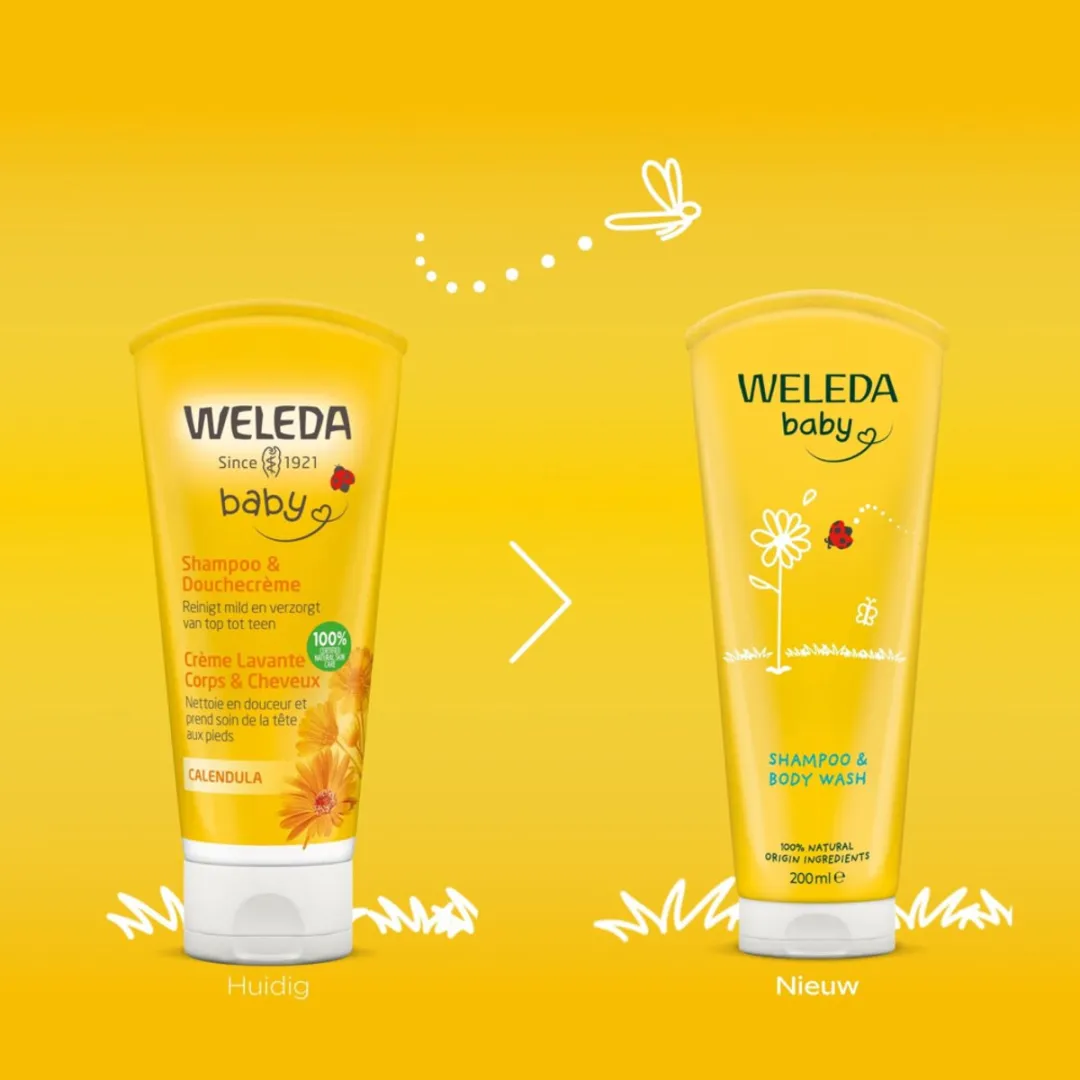 Weleda Baby Calendula Babyshampoo & Douchecrème 2x200ml - afbeelding 2 van 6