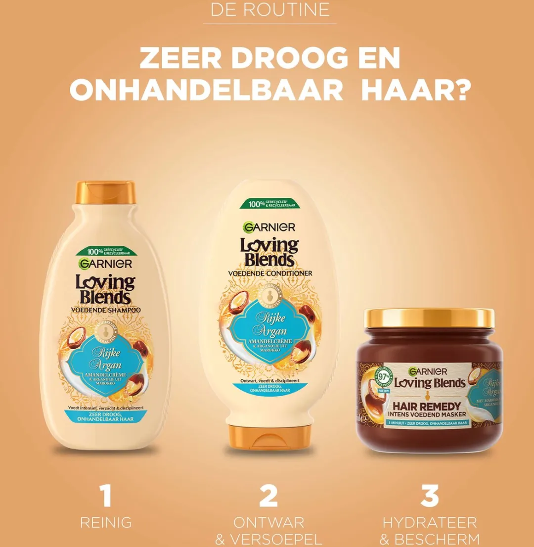 Garnier Loving Blends Argan Shampoo Voordeelverpakking 6x300ml