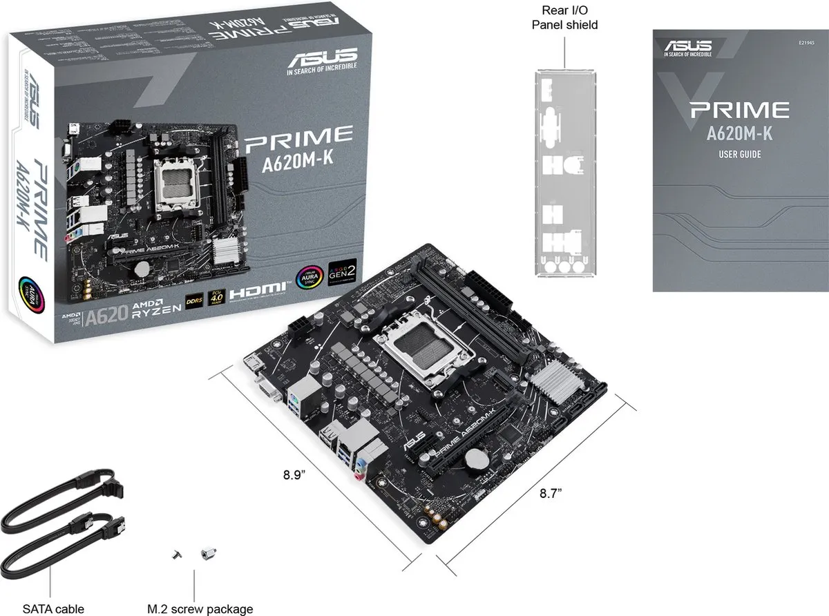 ASUS Prime A620M-K AM5 Micro-ATX Moederbord