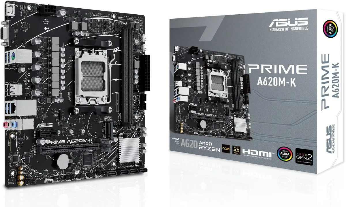ASUS Prime A620M-K AM5 Micro-ATX Moederbord