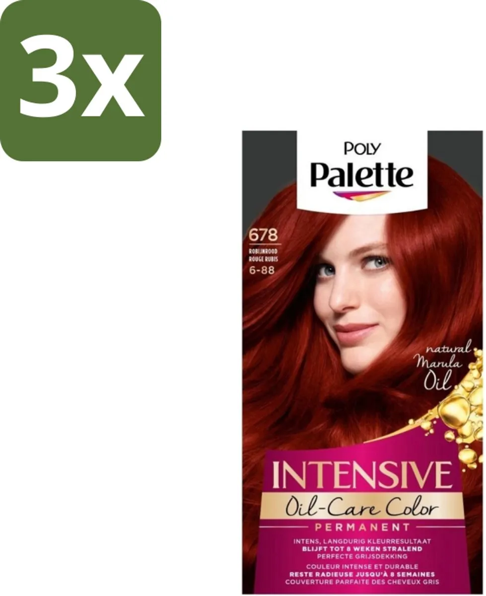 Schwarzkopf Poly Palette Haarverf 678 Robijnrood - 345ml (3x115ml)