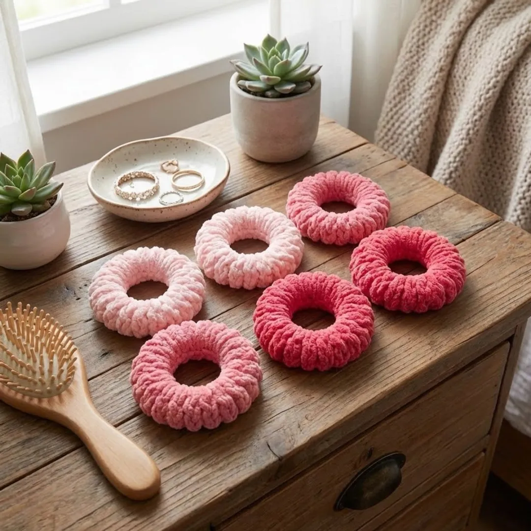 NuveX Haar Elastiekjes Set 6 Stuks - Lichtroze/Fuchsia