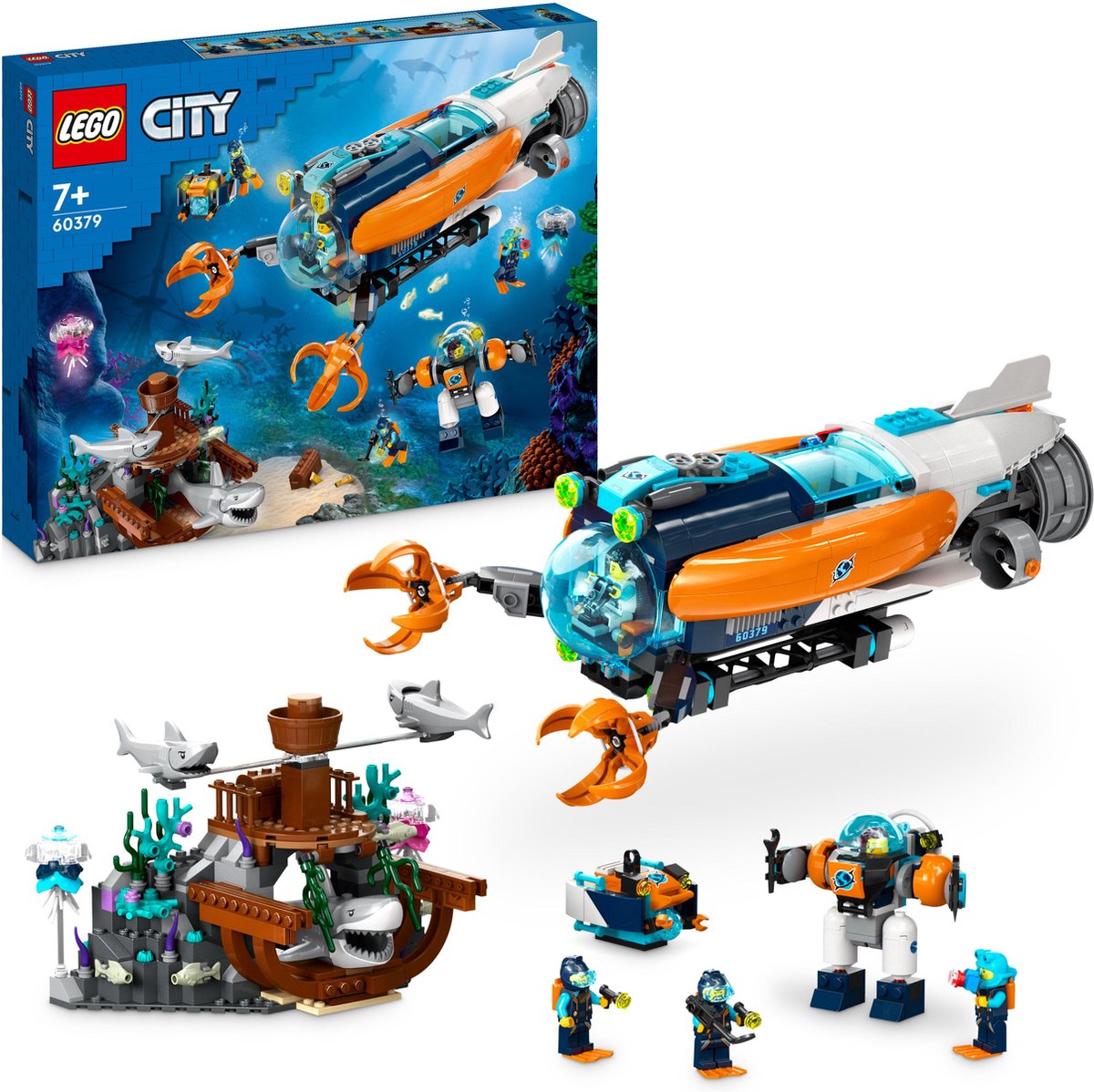 LEGO City Duikboot voor Diepzeeonderzoek Onderwater Set - 60379