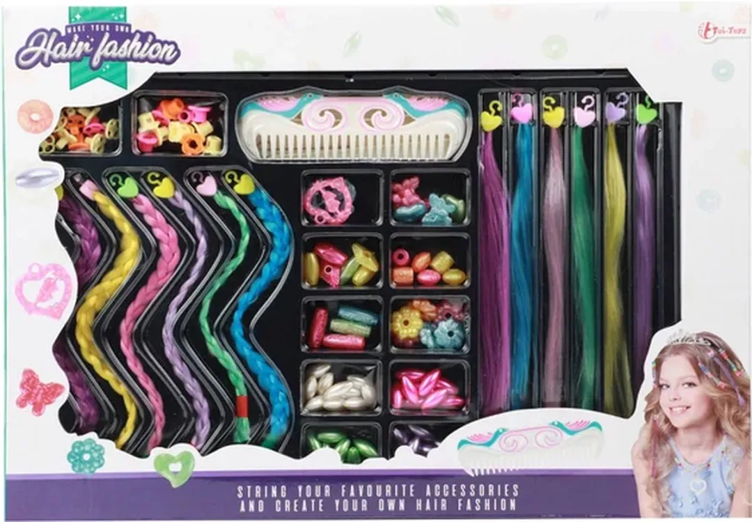 Toi-Toys Haarlokken & Kralen Set - Multi