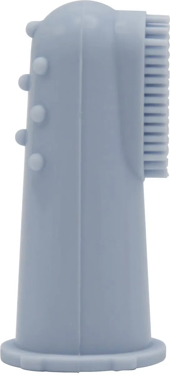 Difrax - Baby Siliconen Vingertop Tandenborstel - Blauw - 5+ maanden