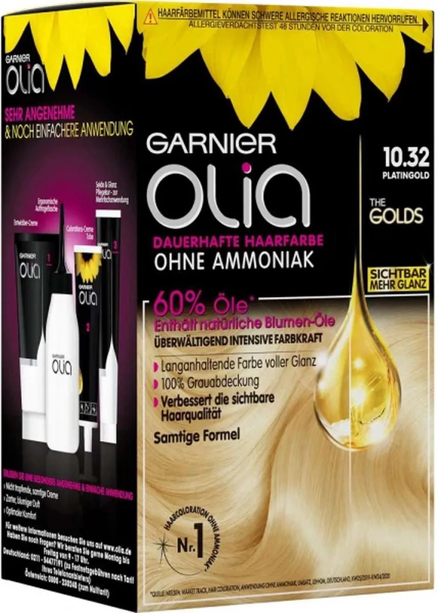 Garnier Olia Permanente Haarkleuring 10.32 Platine Gold