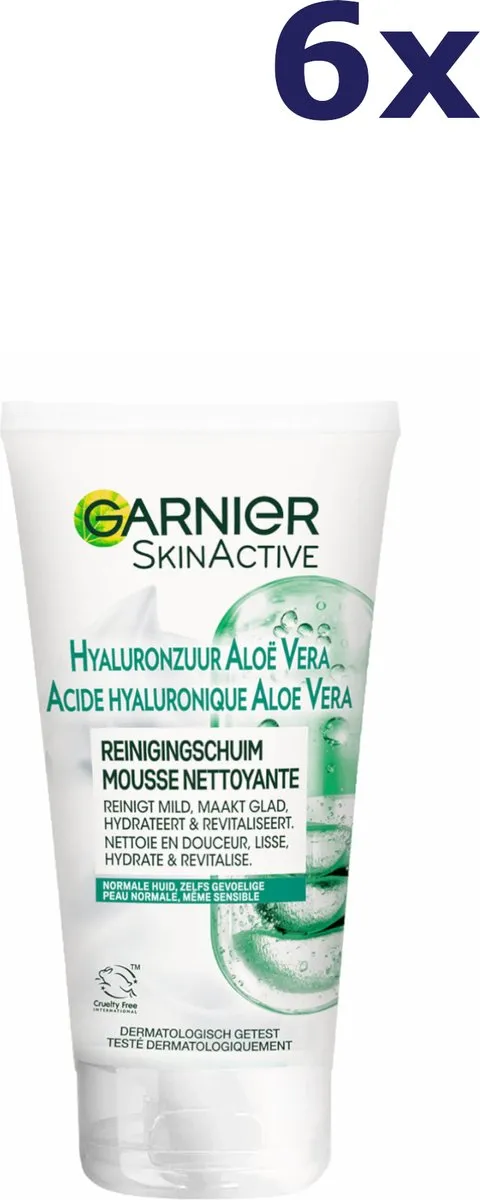 Garnier SkinActive Hyaluronzuur Gezichtsreinigingsschuim 6x150ml