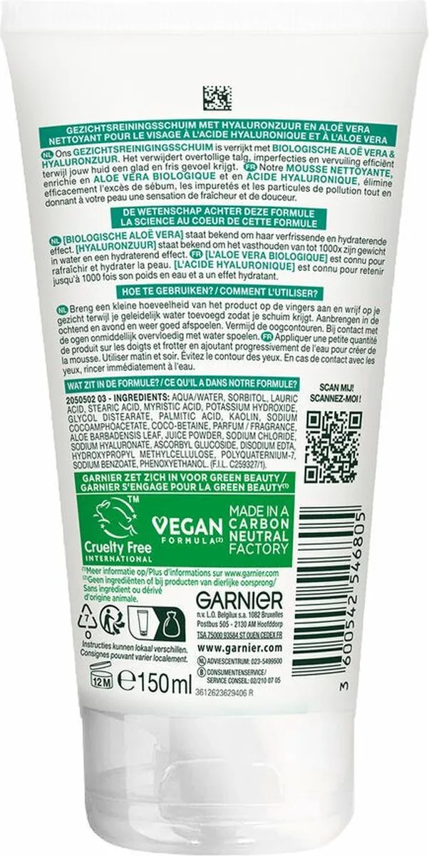 Garnier SkinActive Hyaluronzuur Gezichtsreinigingsschuim 6x150ml