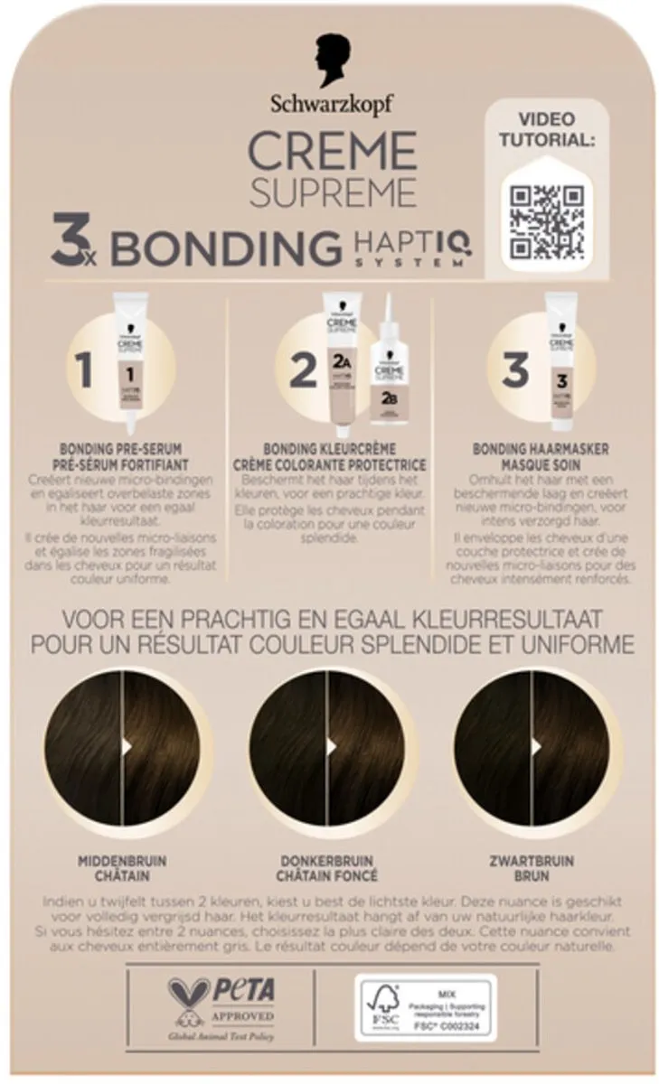Schwarzkopf Creme Supreme 4-0 Haarkleuring 245g - 12 Stuks