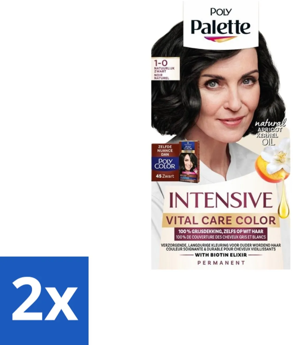Schwarzkopf Poly Palette 1-0 Natuurlijk Zwart Haarverf 230ml