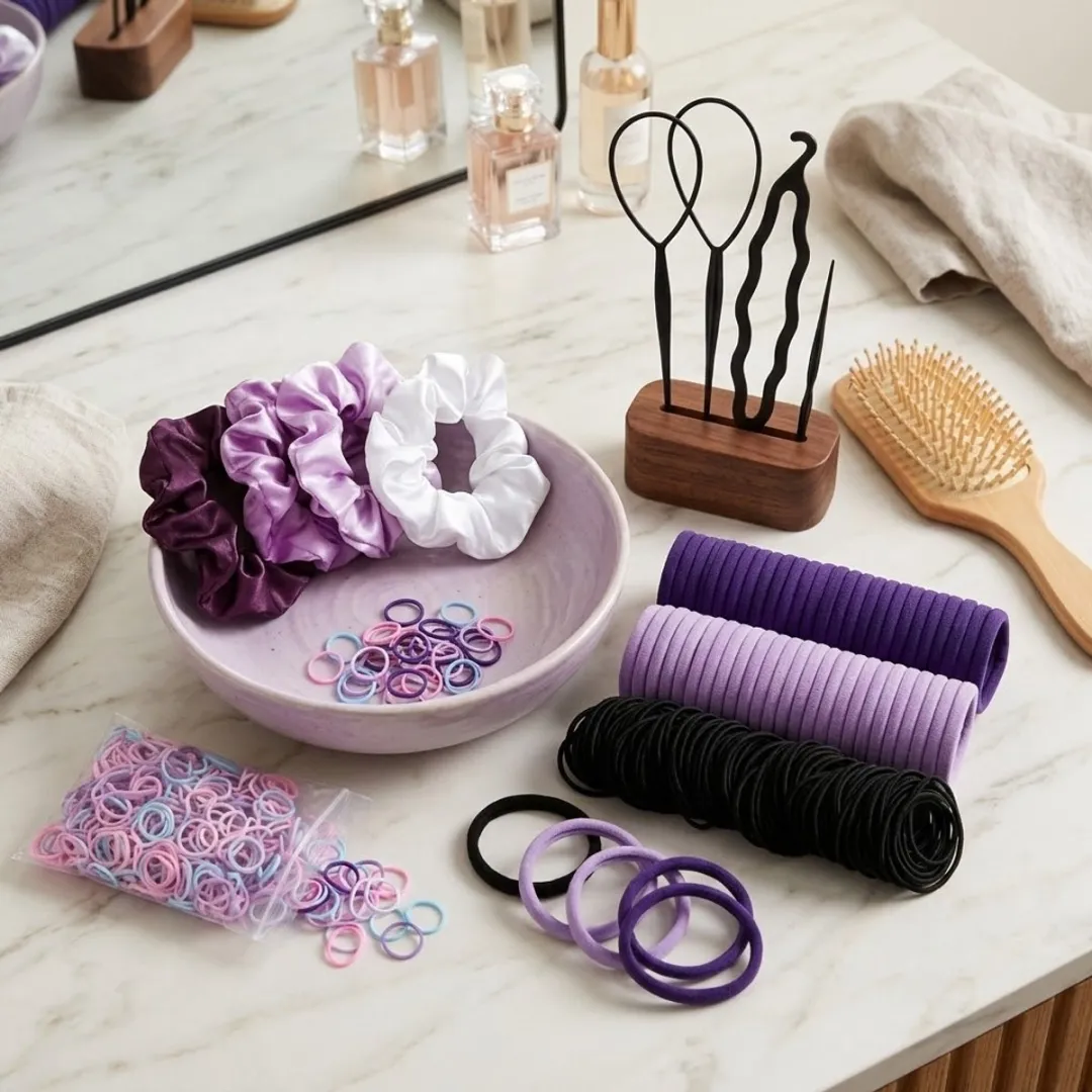NUVEX Haar Accessoires Set 1109 Stuks - Paars/Zwart