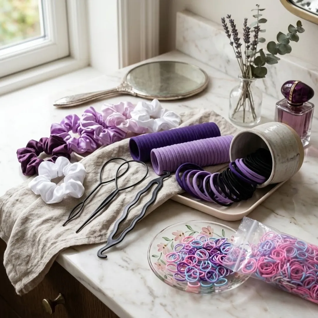 NUVEX Haar Accessoires Set 1109 Stuks - Paars/Zwart
