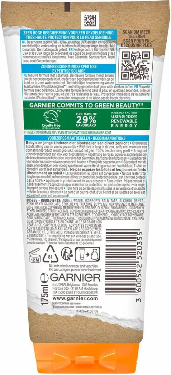 Garnier Ambre Solaire Sensitive Expert+ Zonnebrandmelk SPF 50+ 175ml - 6 Stuks