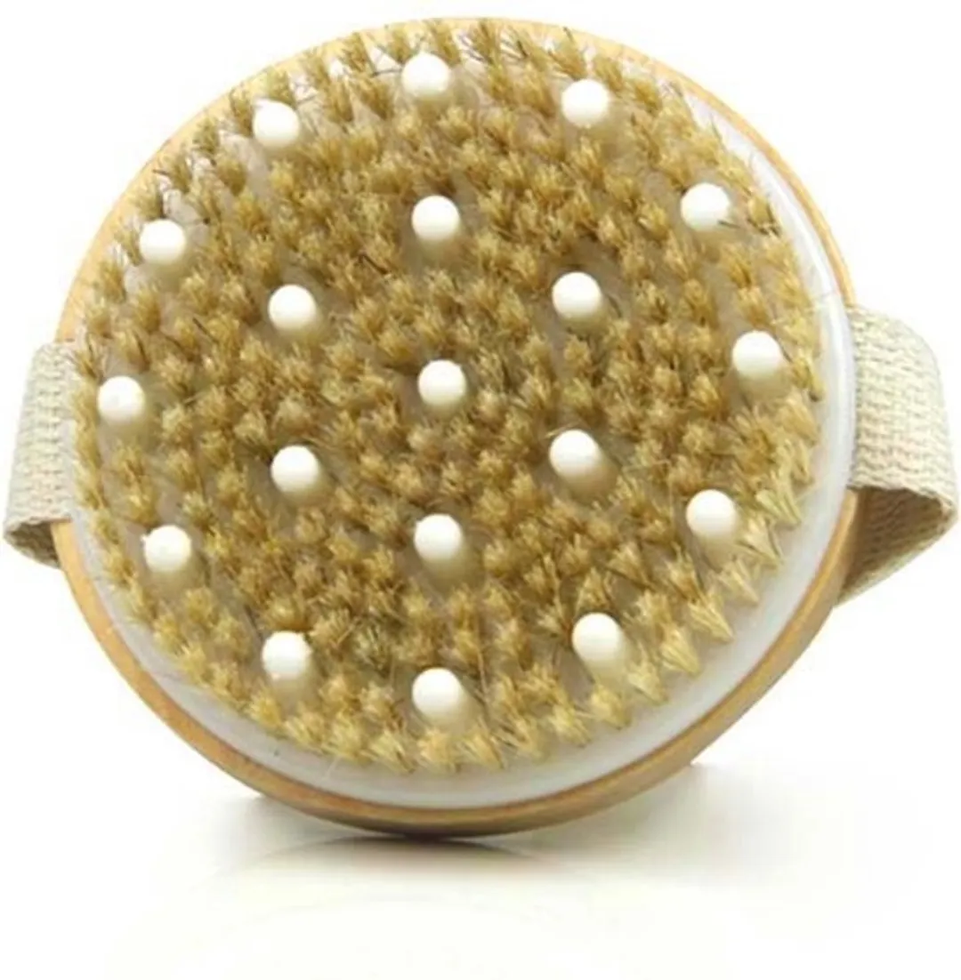 Professionele Dry brush met massagevingers - anti-cellulitis - Incl. opbergtas