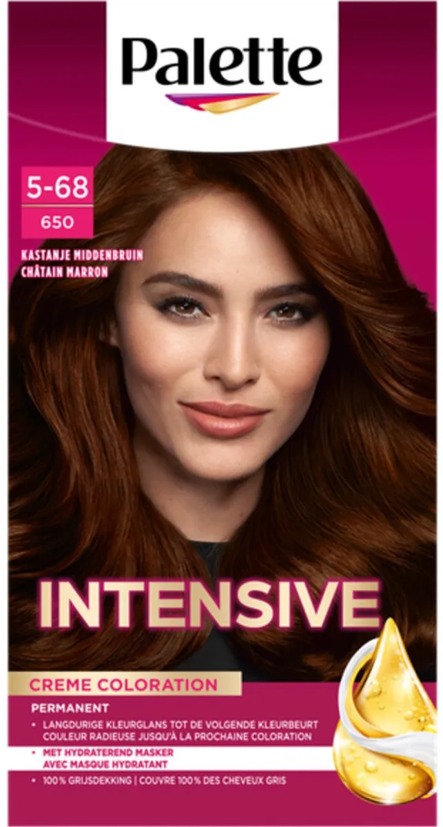 Schwarzkopf Palette Intensive Oil-Care Haarverf Kastanje Middenbruin - 3x345ml