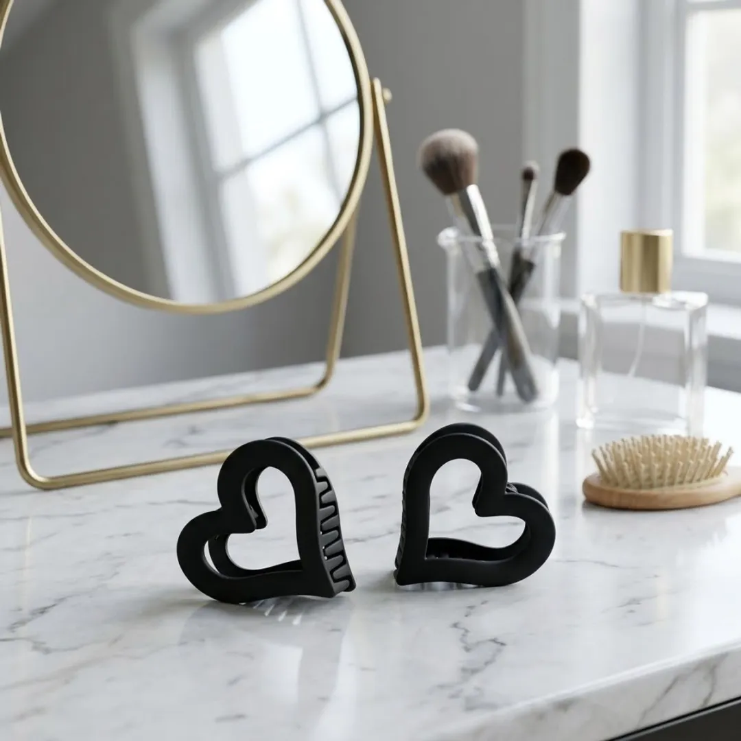 NuveX Hart Haarclips - 2 Stuks - Matte Zwart
