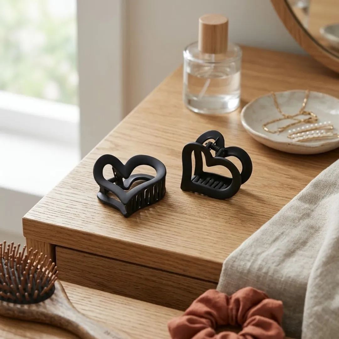 NuveX Hart Haarclips - 2 Stuks - Matte Zwart