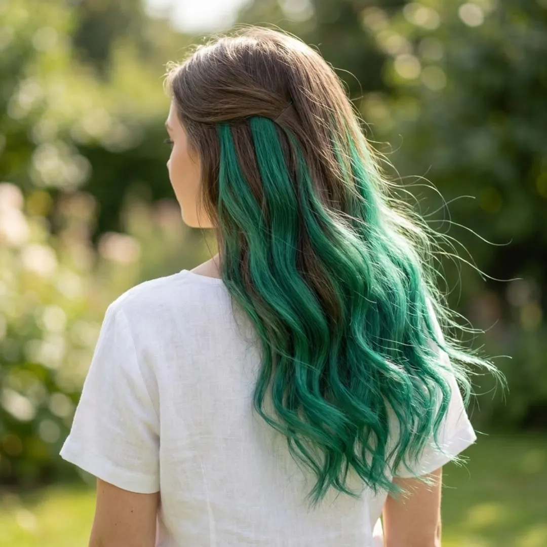 NuveX Wavy Haar Extensie - Arctisch Groen