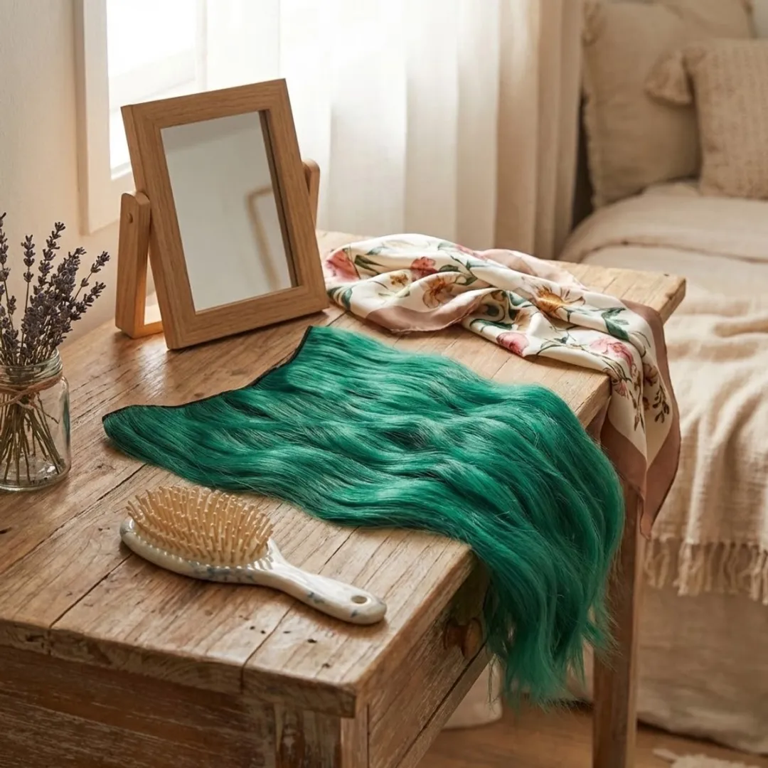 NuveX Wavy Haar Extensie - Arctisch Groen