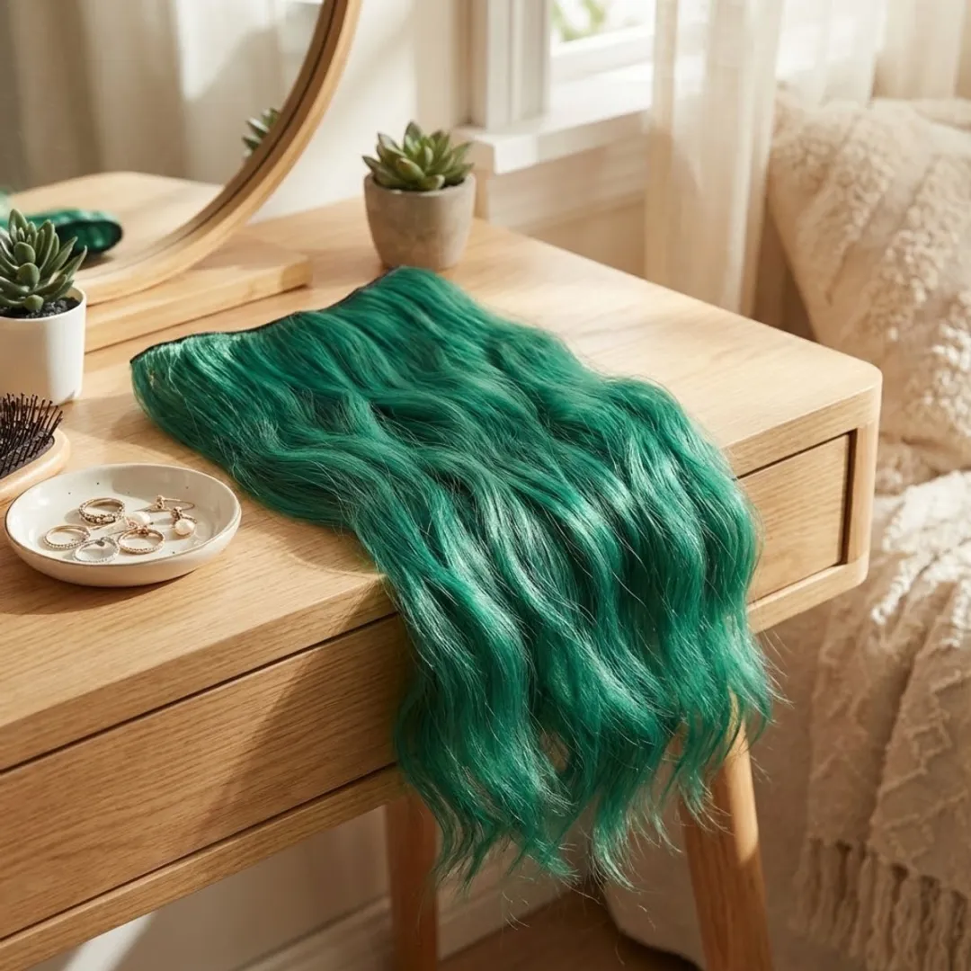 NuveX Wavy Haar Extensie - Arctisch Groen