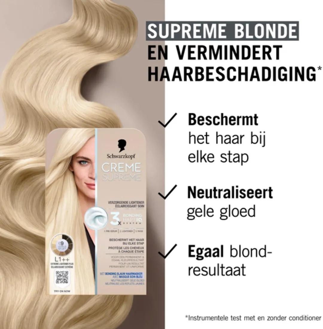 Schwarzkopf Creme Supreme L1++ Extreme Lightener Plus 245g - 25 Stuks
