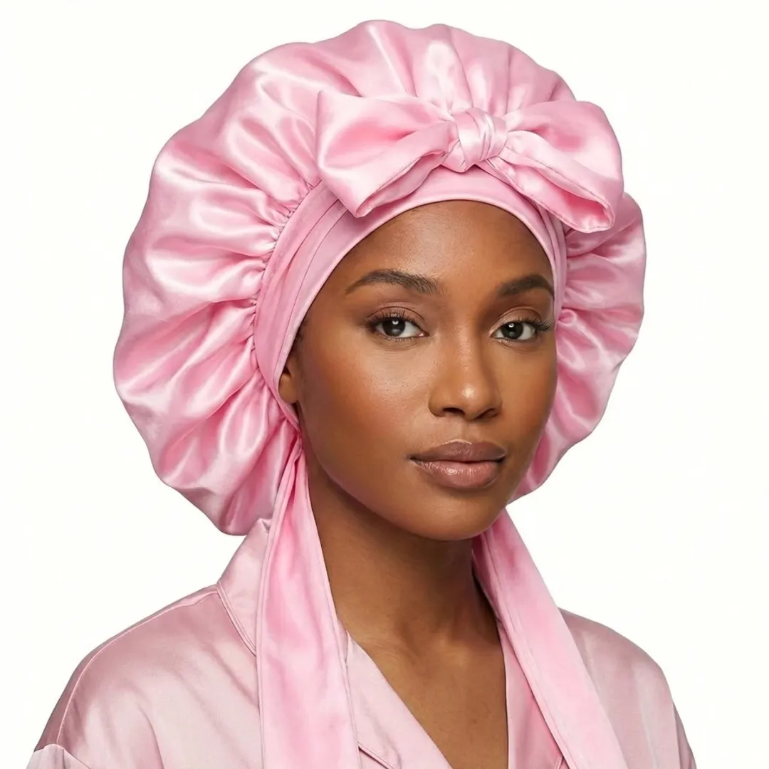 NuveX Roze Satin Haarbonnet Dames
