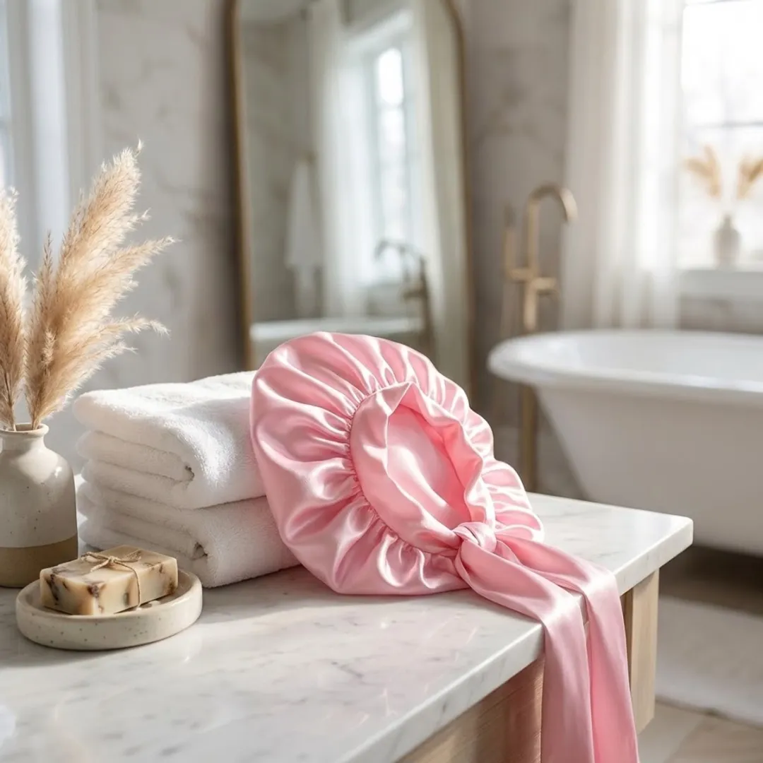 NuveX Roze Satin Haarbonnet Dames - Antikroes