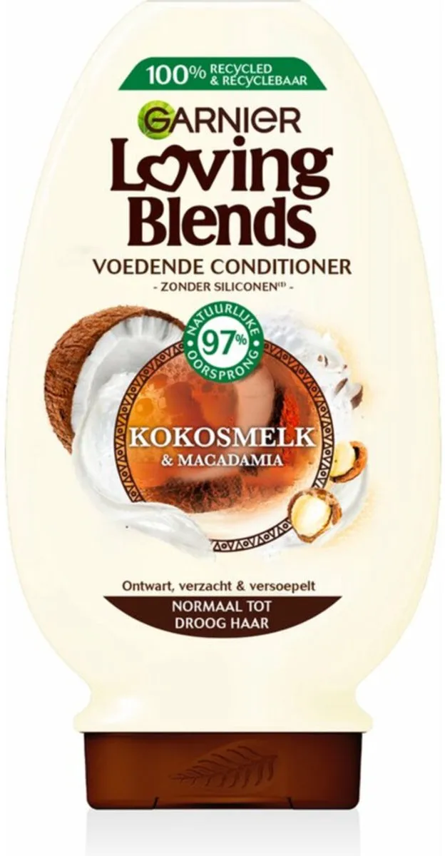Garnier Loving Blends Conditioner Kokosmelk & Macadamia 250ml - 3 Stuks