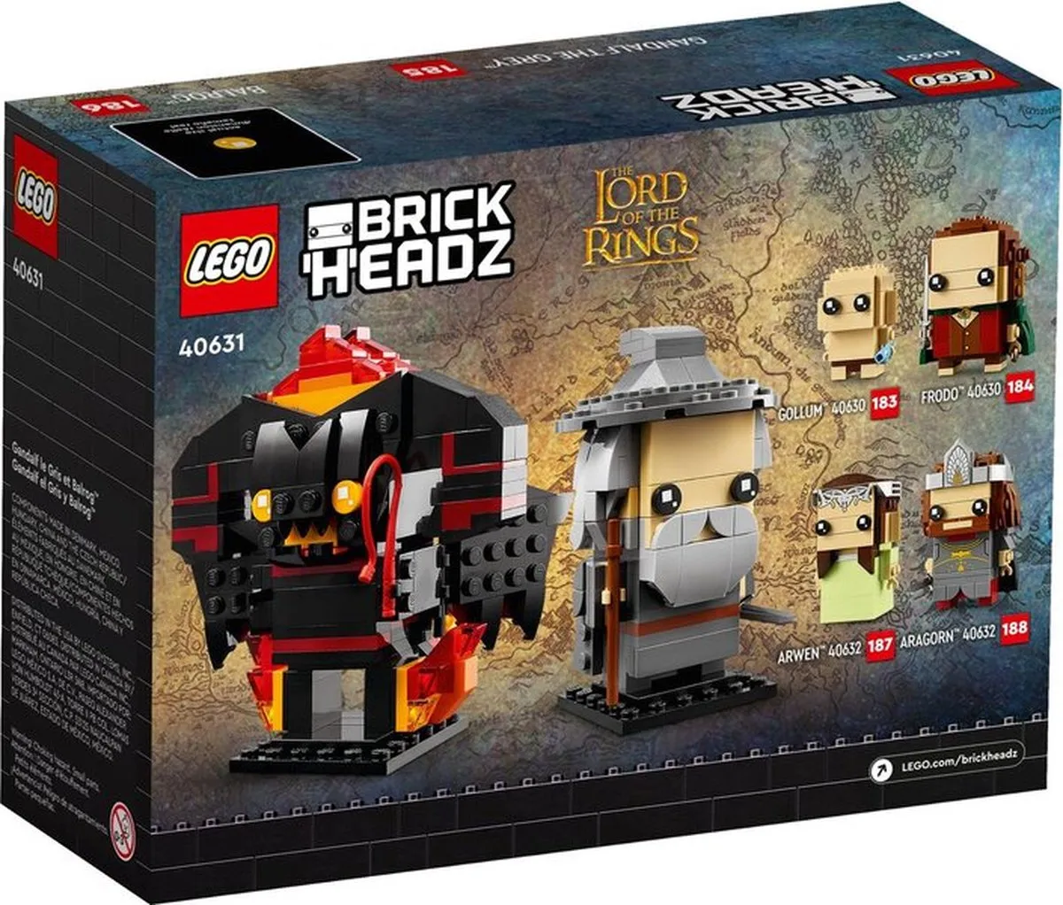 LEGO Lord of the Rings Brickheadz 40631 Balrog & Gandalf - 348 Stukken - Meerkleurig