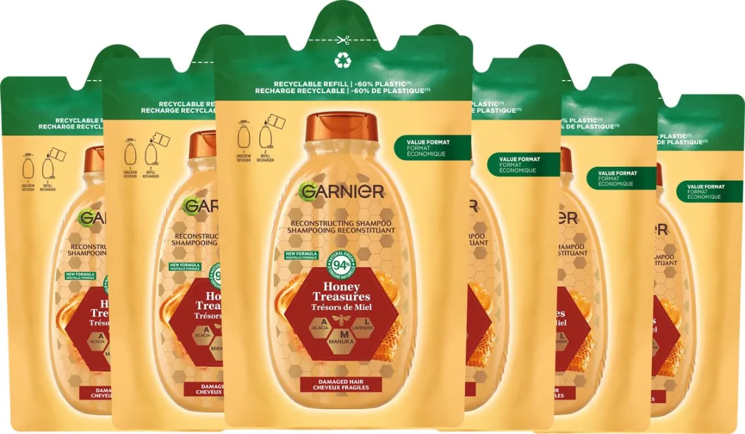 Garnier Loving Blends Honing Goud Shampoo Refill 6x250ml