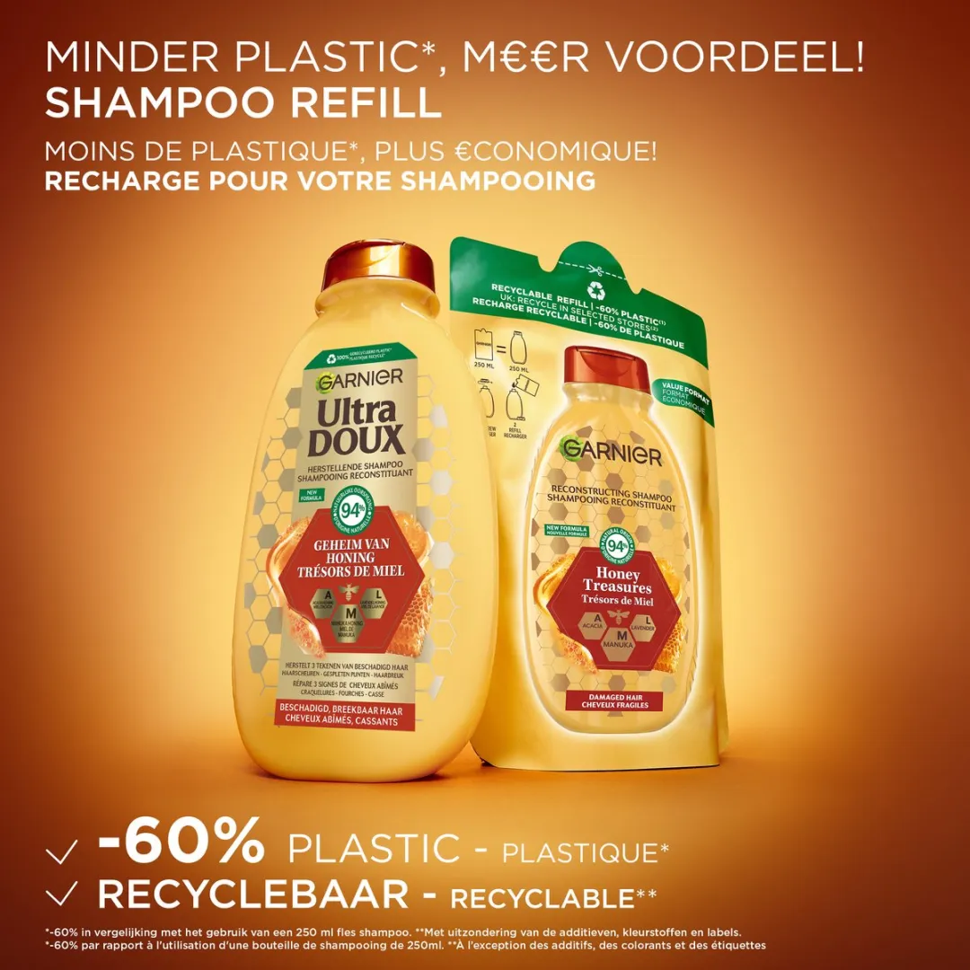 Garnier Loving Blends Honing Goud Shampoo Refill 6x250ml