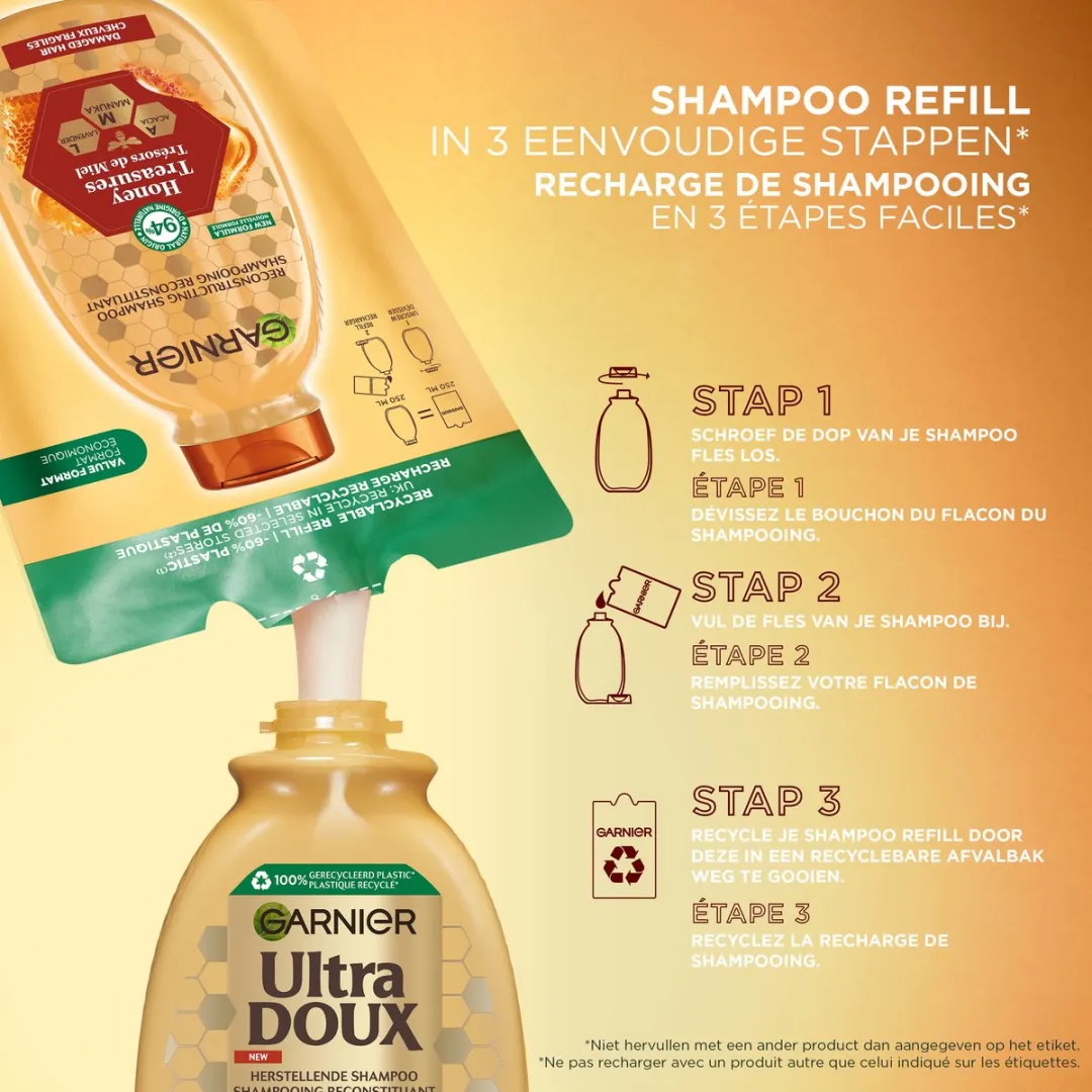 Garnier Loving Blends Honing Goud Shampoo Refill 6x250ml