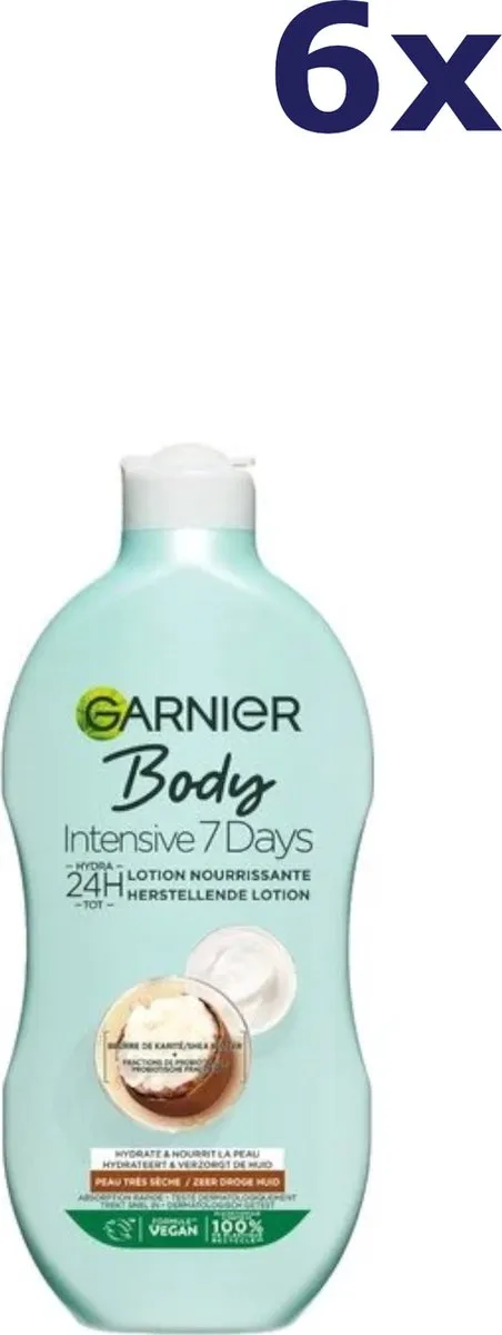 Garnier Body Lotion Intense 7 Days Shea Butter - 6x400ml