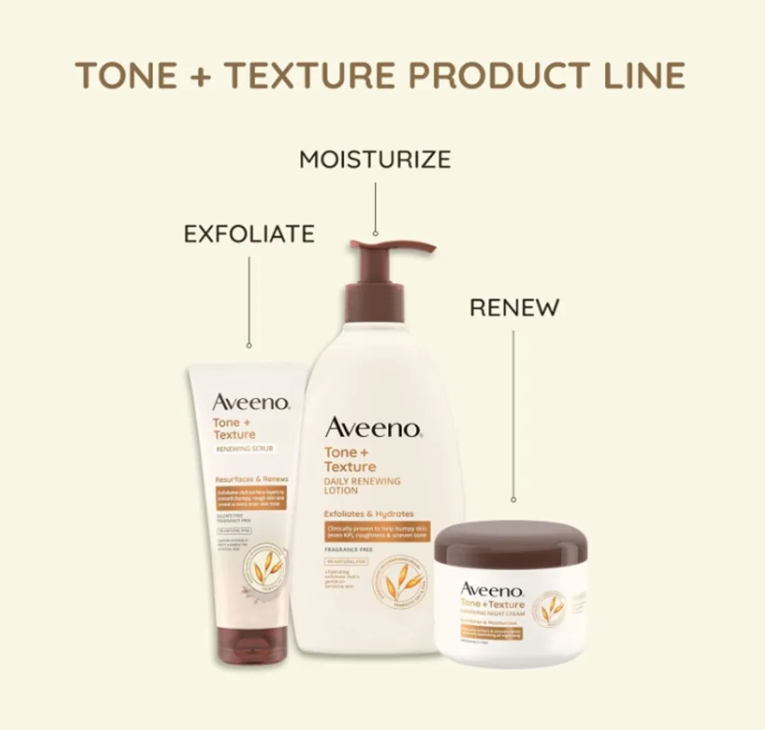 Aveeno Tone + Texture Daily Renewing Lotion 532ml - Met prebiotische haver exfolieert en hydrateert zachte lotion - ruwe huid te helpen