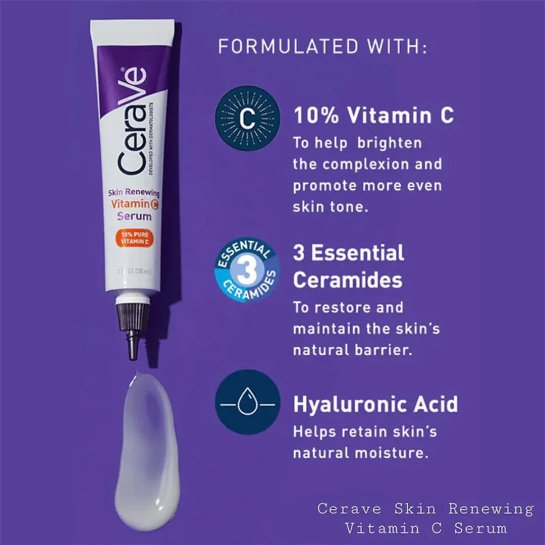 CeraVe Skin Renewing Vitamine C Serum 30ml - 3 Stuks - afbeelding 6 van 6