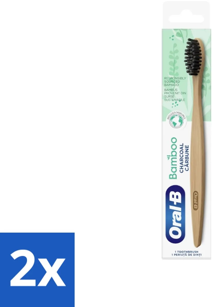Oral-B Bamboe Tandenborstel Houtskool - 2 Stuks