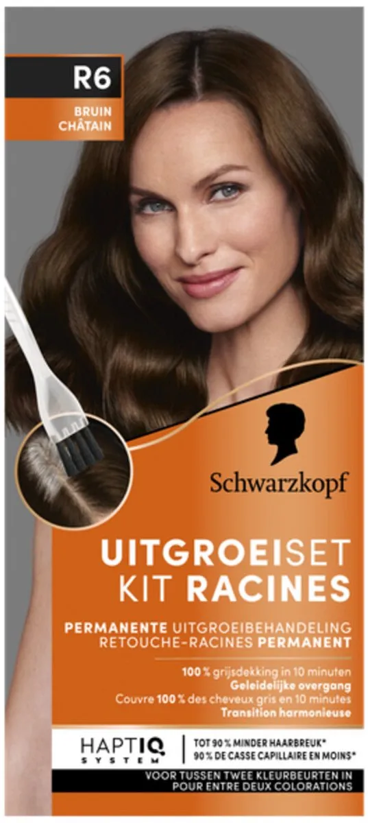 Schwarzkopf Uitgroeiset Haarverf Bruin R6 - Permanent