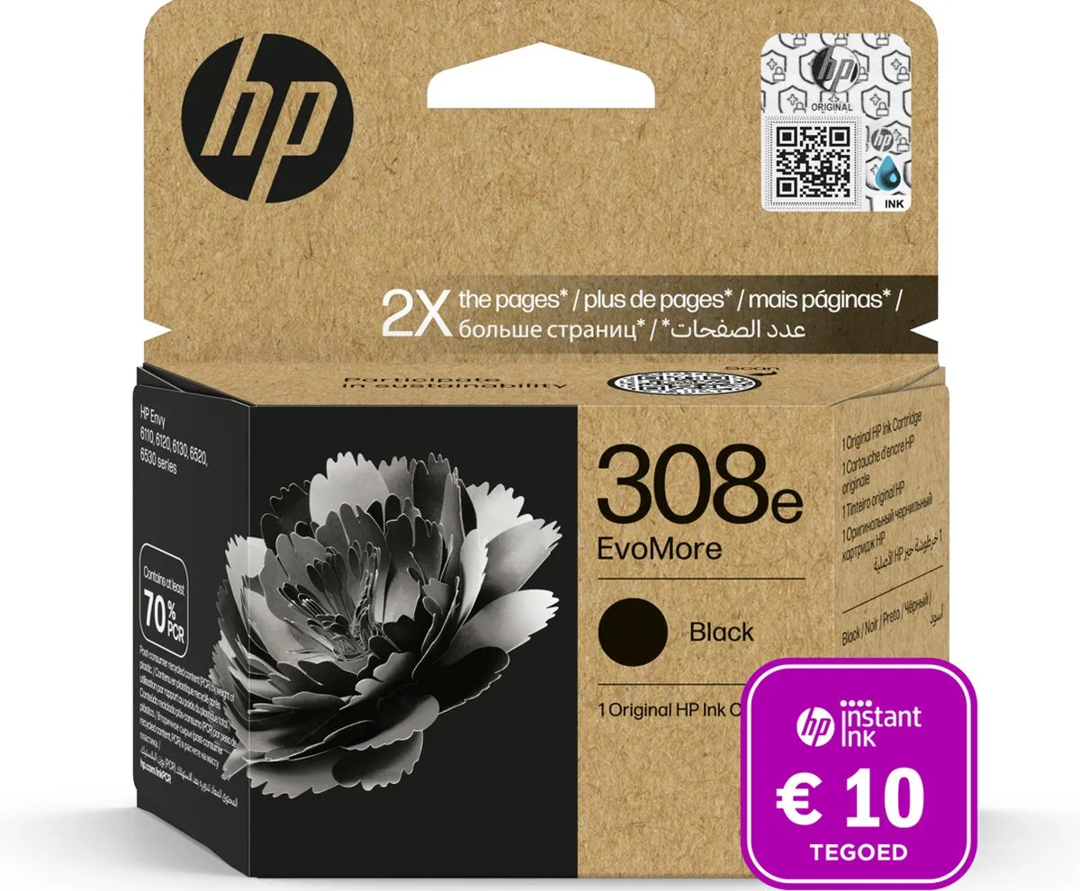 HP 308e EvoMore Inktcartridge Zwart