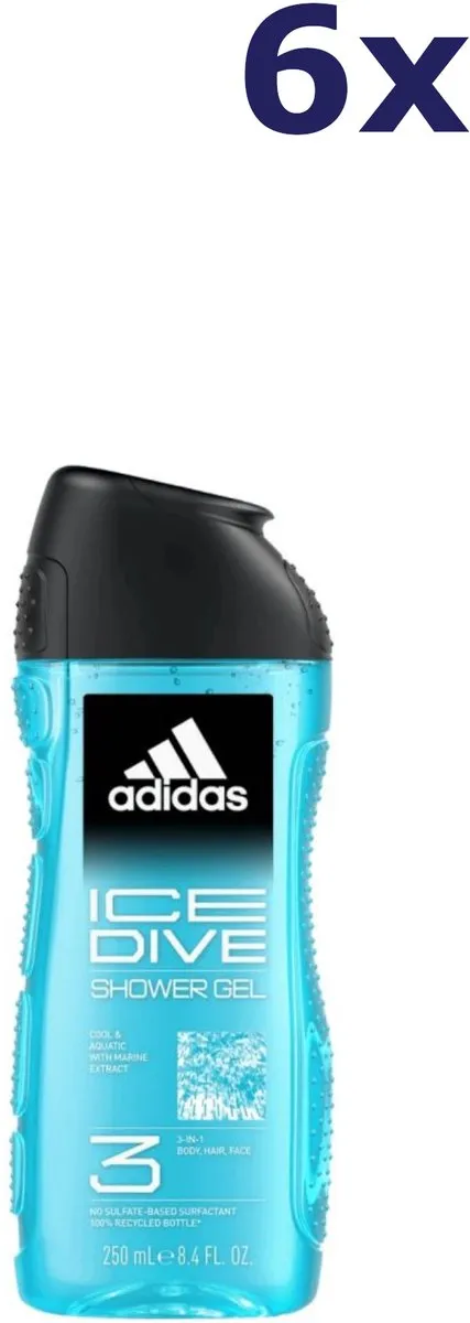adidas Ice Dive 3in1 Douchegel - 20 Stuks (6x250ml)