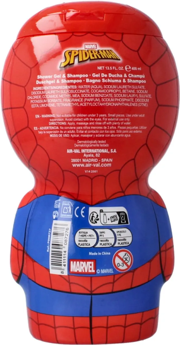 Marvel Spiderman 2-in-1 Gel & Shampoo 400ml - afbeelding 6 van 6