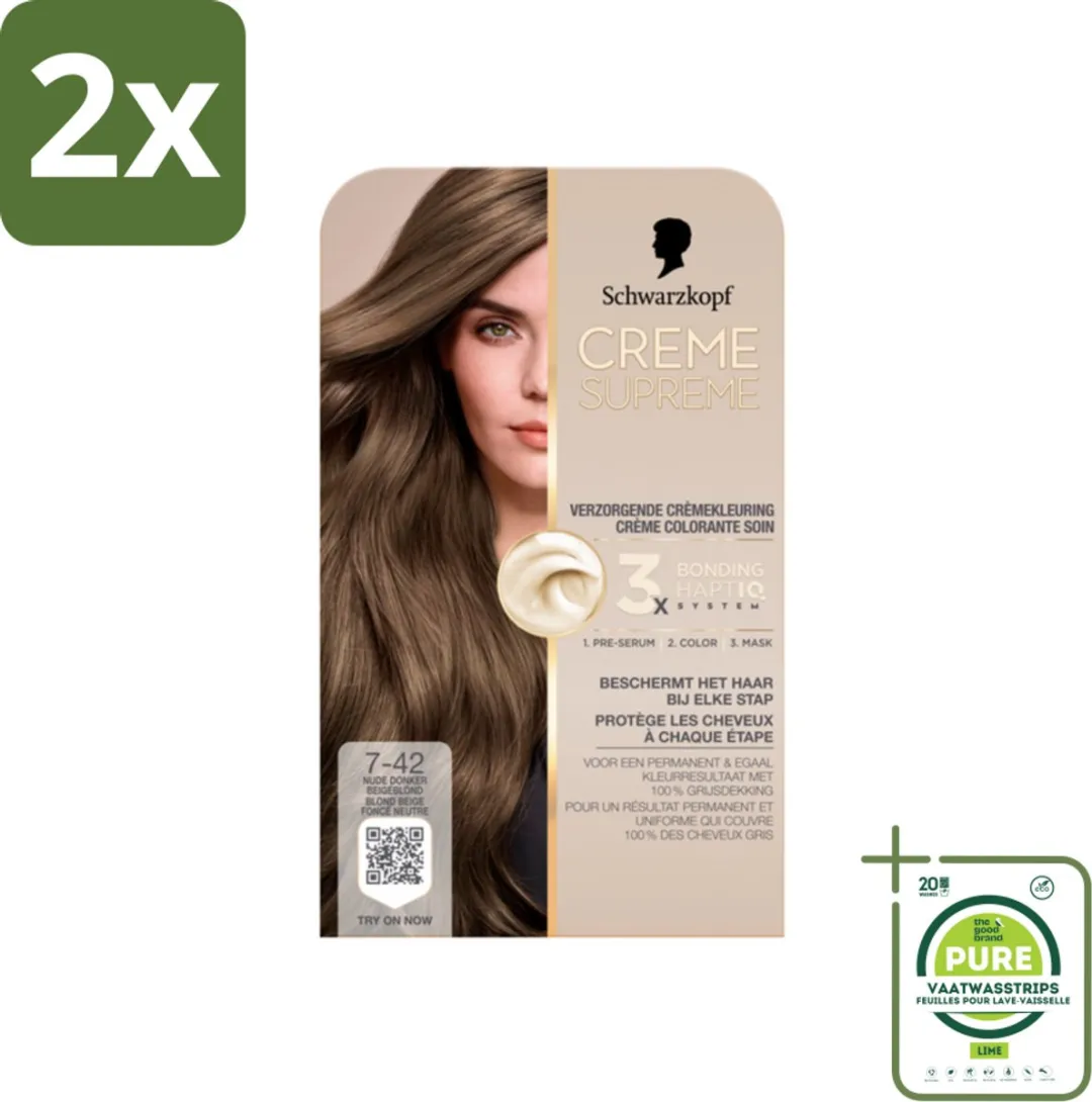Schwarzkopf Creme Supreme 7-42 Nude Donker Beigeblond Haarkleuring