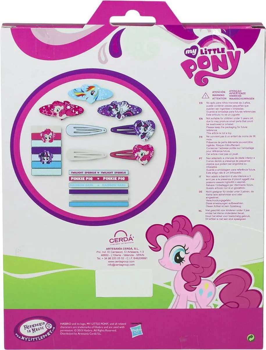 My Little Pony Haaraccessoires Set - 20 Stuks - Roos/Paars/Blauw
