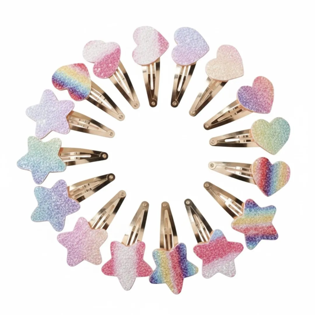 NuveX Glitter Haarclips Multicolor