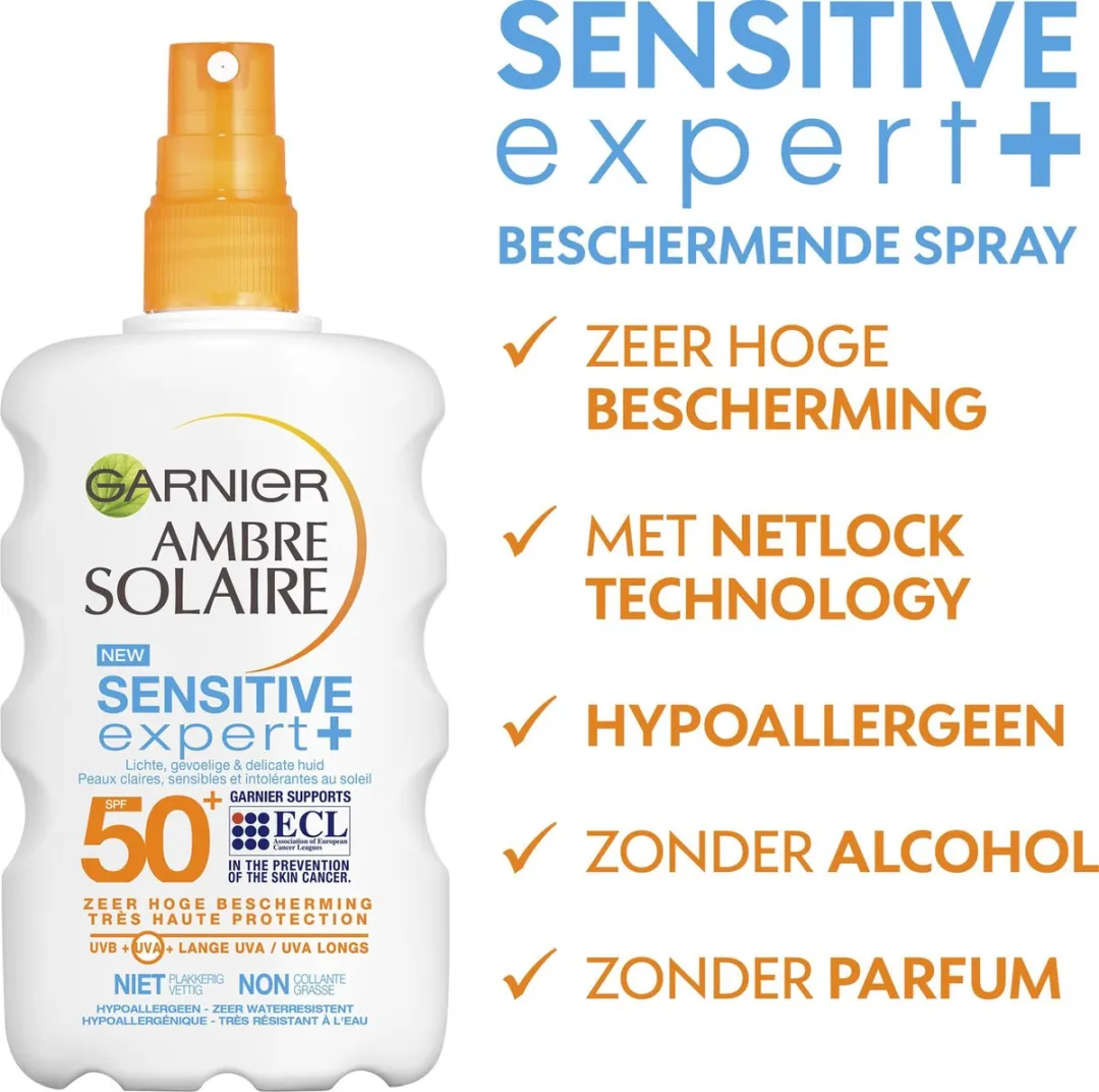 Garnier Ambre Solaire Sensitive Expert Zonnebrandspray SPF 50+ 200ml