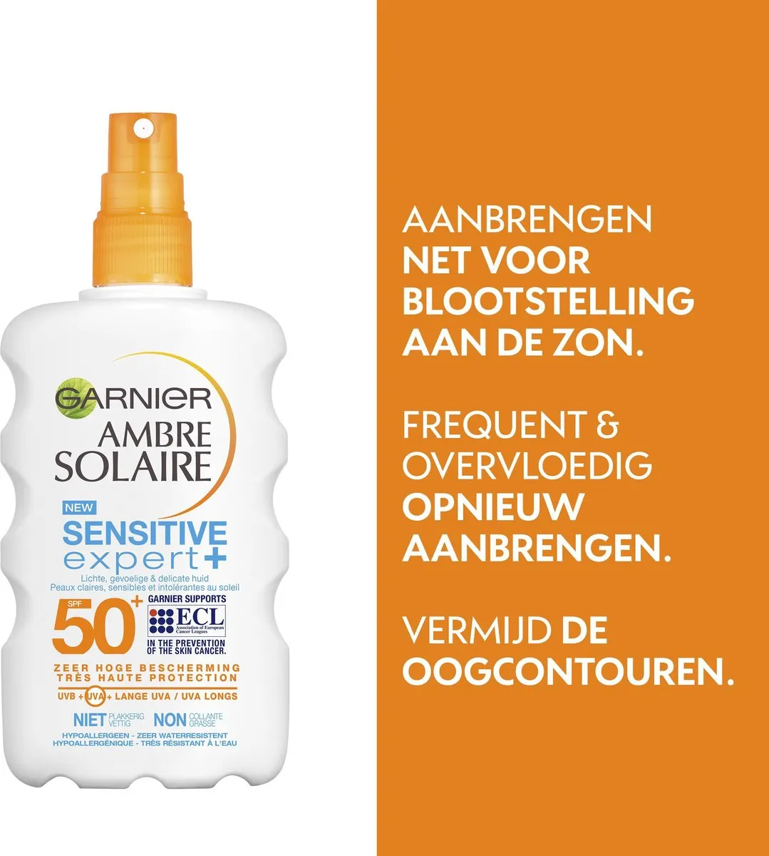 Garnier Ambre Solaire Sensitive Expert Zonnebrandspray SPF 50+ 200ml